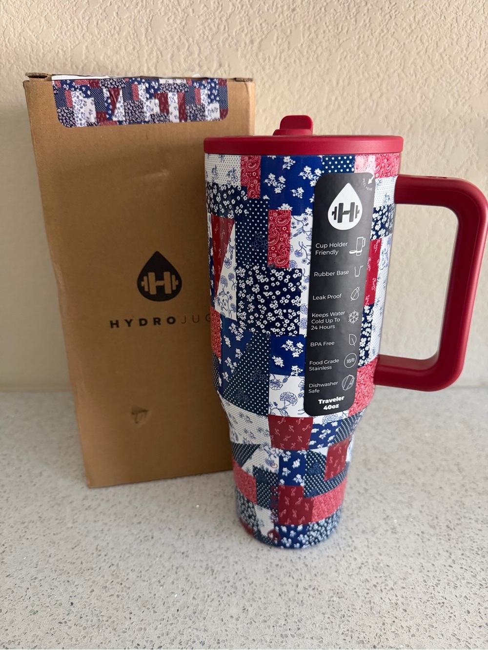 HydroJug 40oz Quilted Americana Traveler